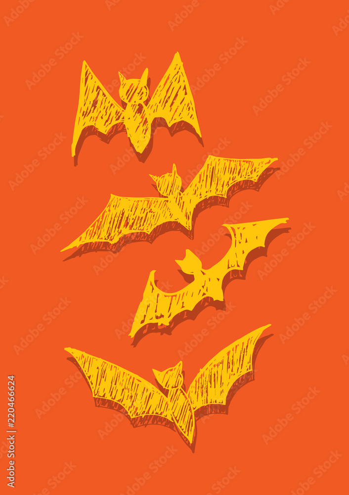 Halloween bat scary face Vector icon set Halloween bat scary face Vector icon set