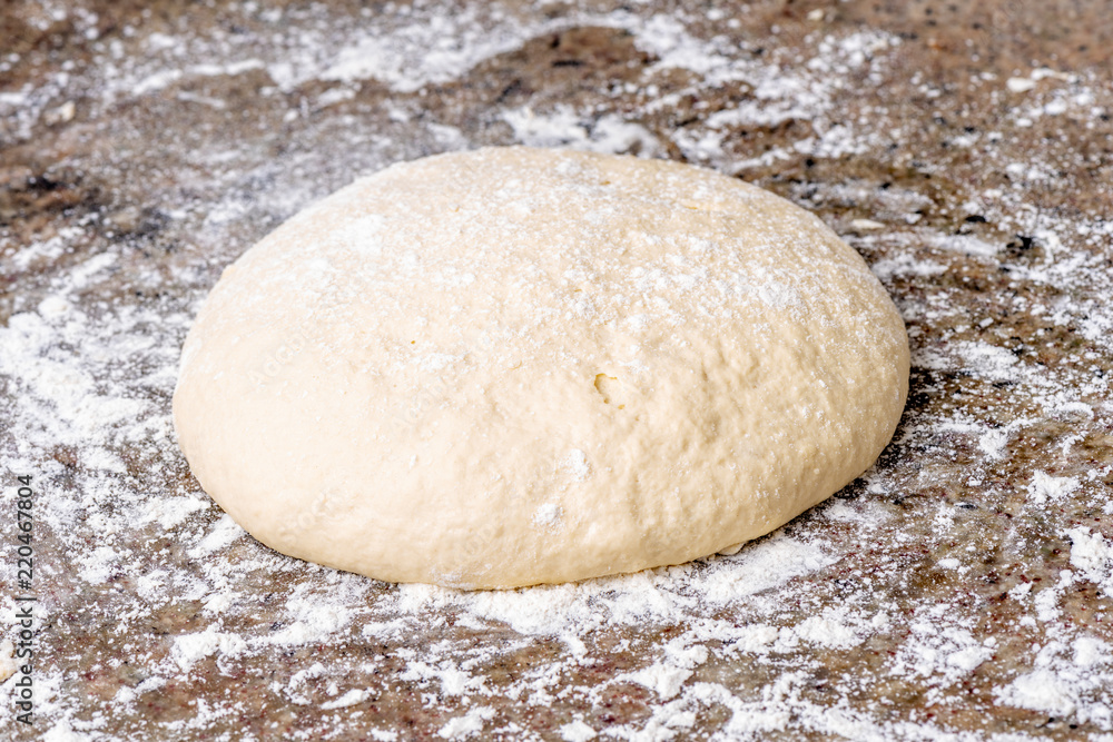 dough on a marble table