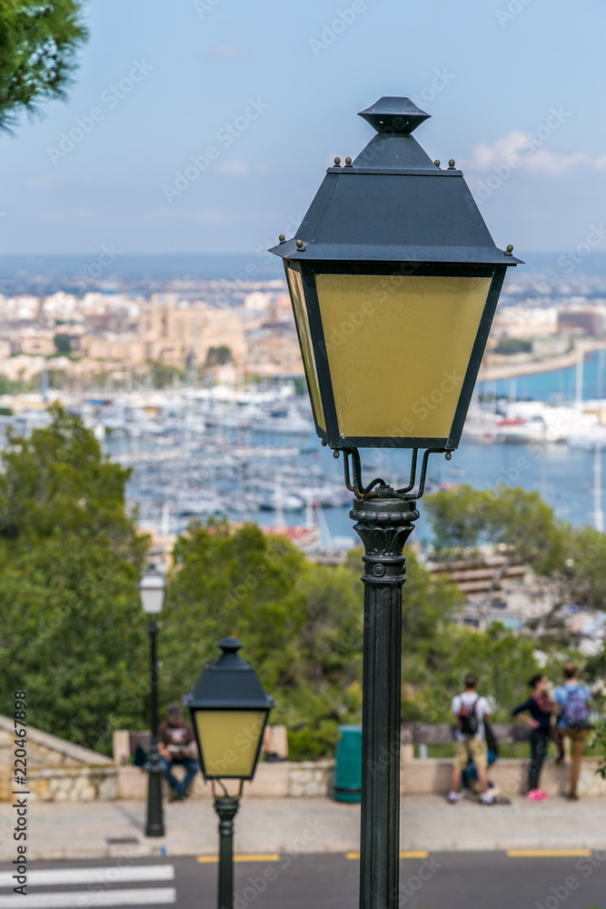 Lamp posts on Castle Bellver in Palma de Maiorca
