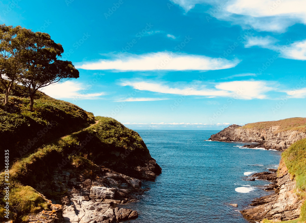 Landscape of the Cantabrian coast near Barayo beach in Puerto de Vega - Asturias, Spain