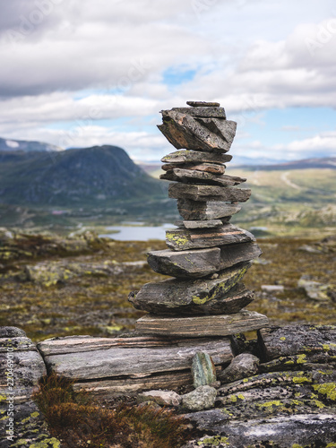 Rock pile on a hill near Jotunheimen National Park