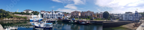 Panoramic landscape of the seaport of Puerto de Vega, Asturias - Spain