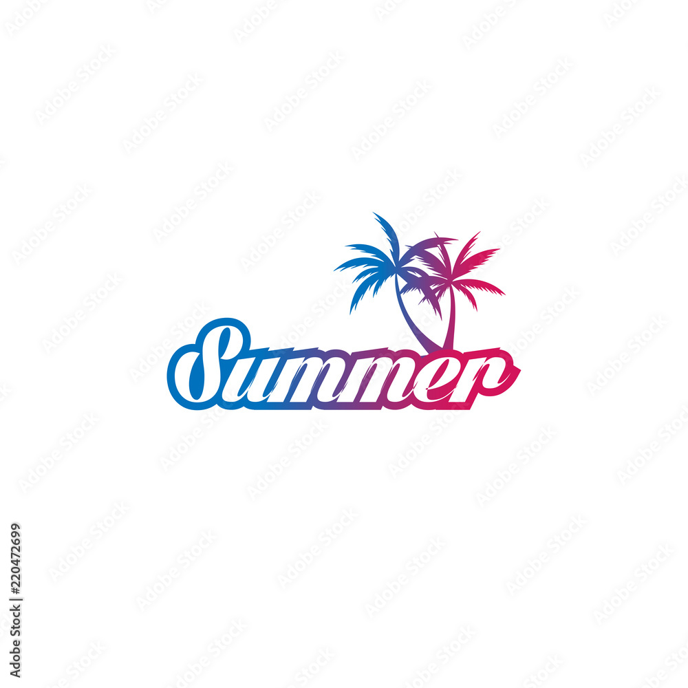 Obraz premium summer logo template