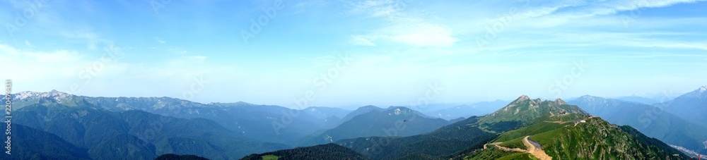 Beautiful view from the peak of Black Pillar mountain, Krasnaya Polyana