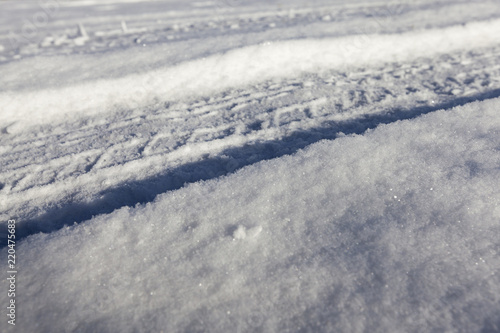 snowy road, winter