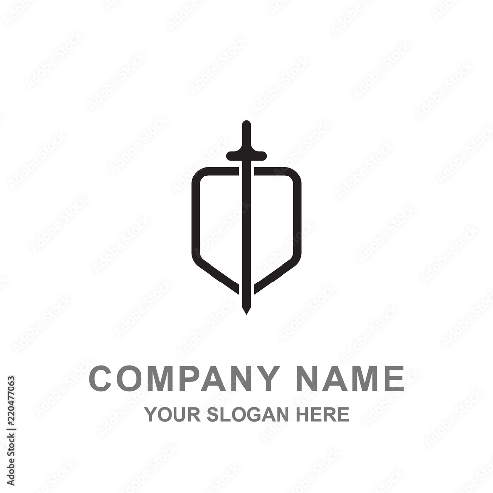 Simple Knight and Shield Kingdom Logo Vector Simple Knight and Shield Kingdom Logo Vector
