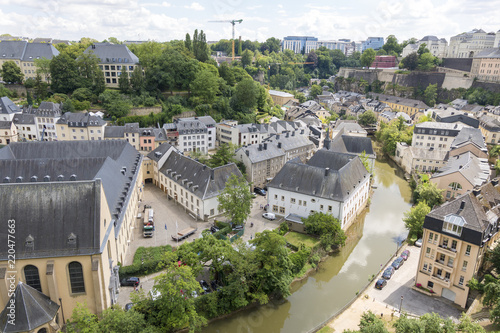  View of the Alzette River and the Lower City in Luxembourg