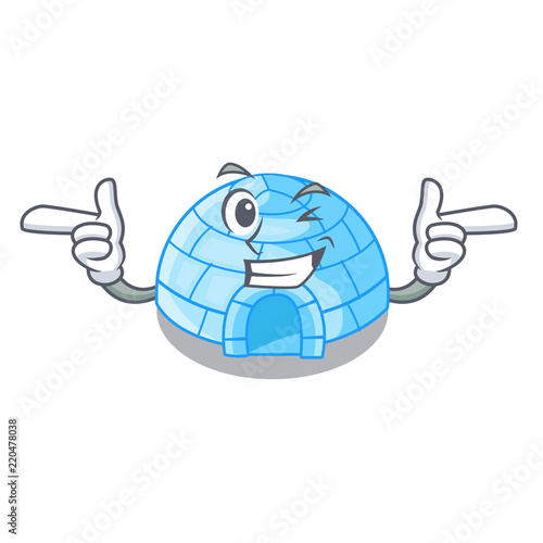 Wink cartoon dome igloo ice house snow