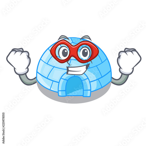Super hero cartoon dome igloo ice house snow