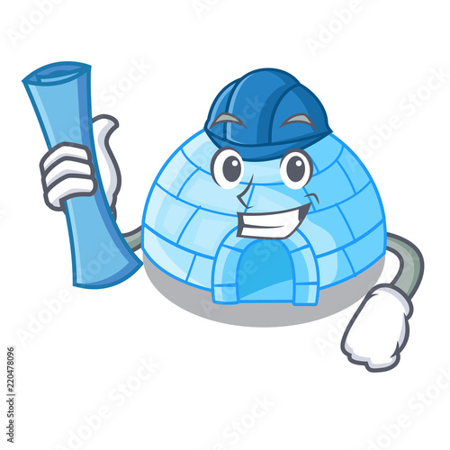 Architect cartoon dome igloo ice house snow