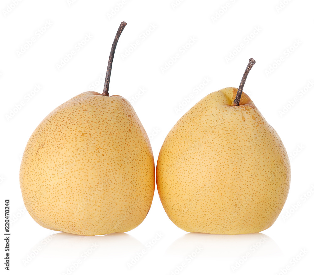 Pear fruit over white isolated background. Pear fruit over white isolated background.