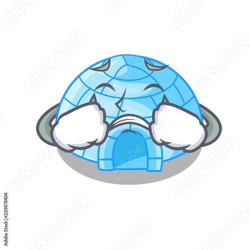 Crying igloo ice house isolated on mascot