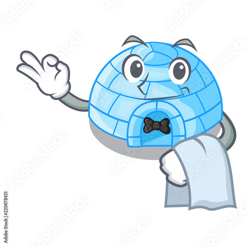 With guitar igloo ice house isolated on mascot