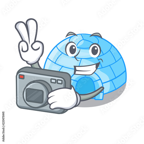 Waiter igloo ice house isolated on mascot