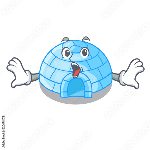 With trumpet igloo ice house isolated on mascot