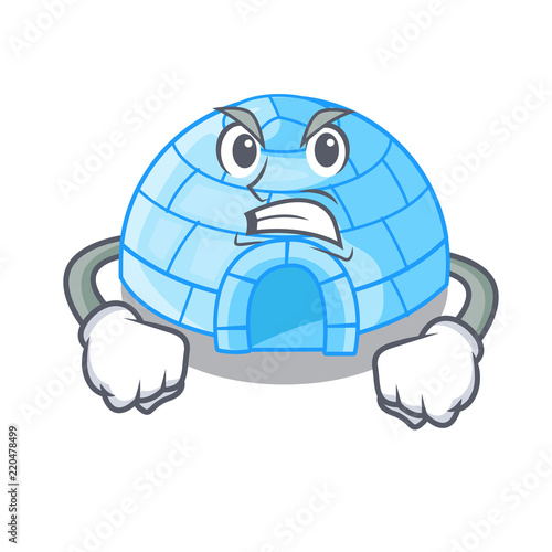 Surprised igloo ice house isolated on mascot