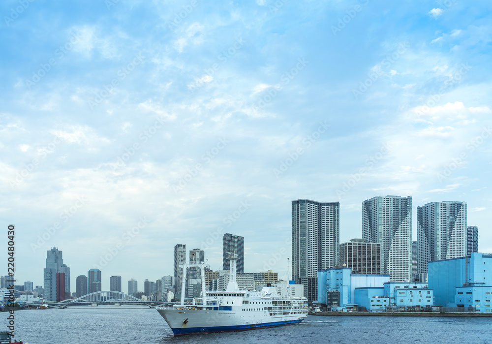 Fototapeta premium 東京竹芝桟橋から望むベイエリアの風景