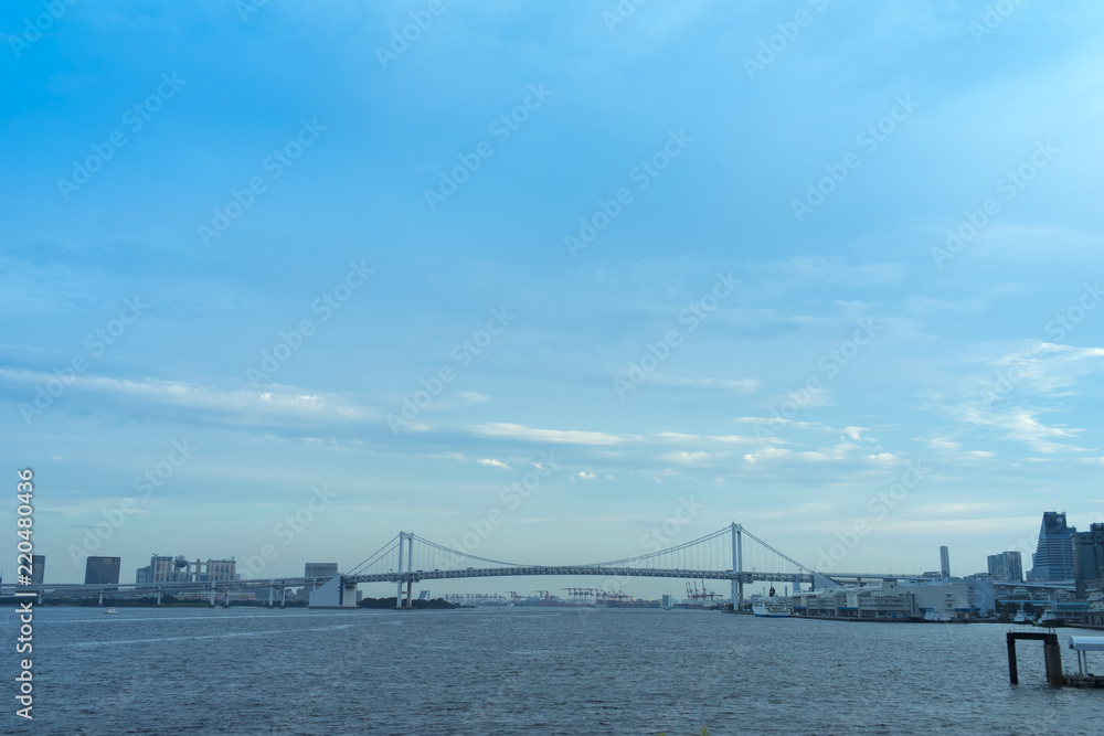 東京竹芝桟橋から望むベイエリアの風景