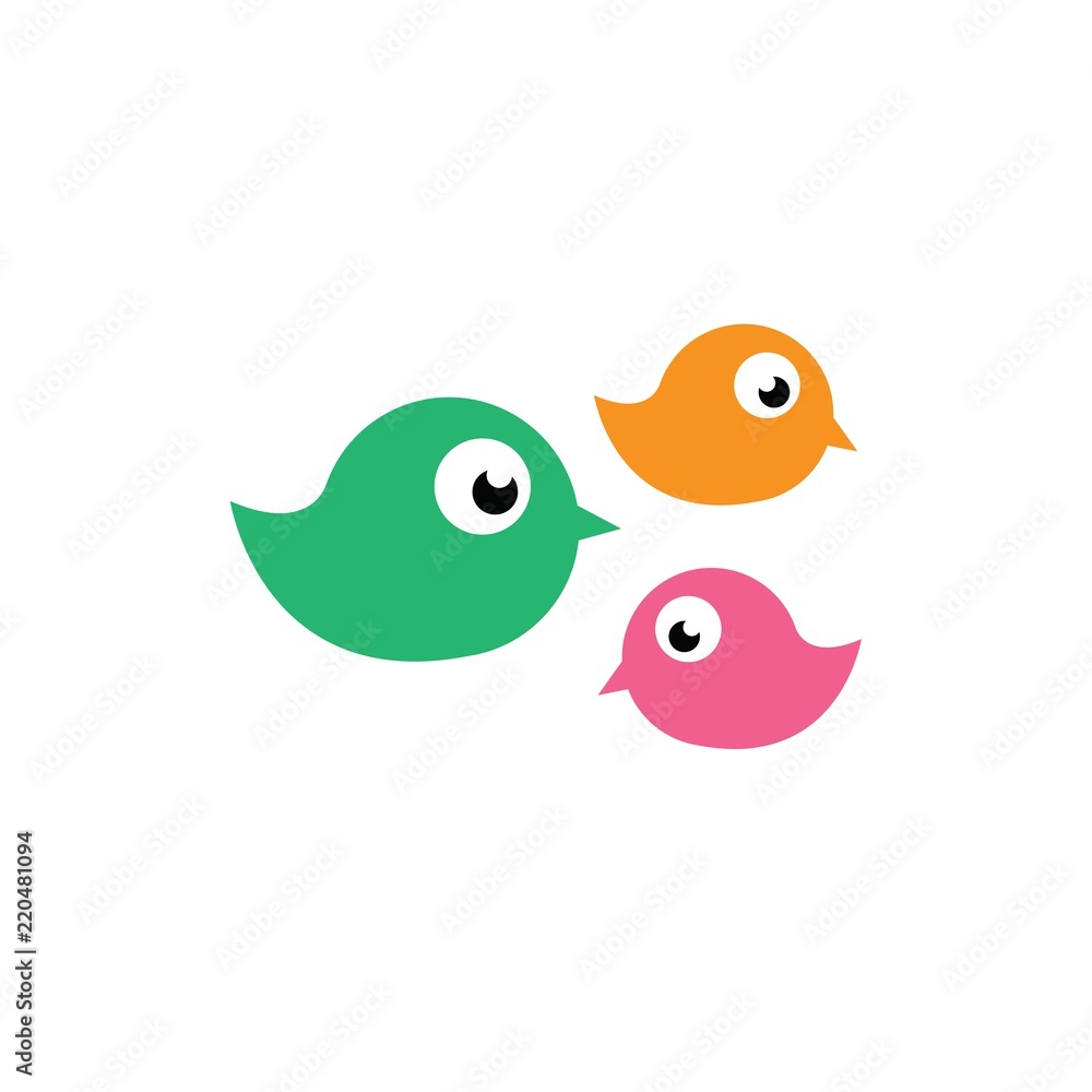 Cute bird happy logo Cute bird happy logo