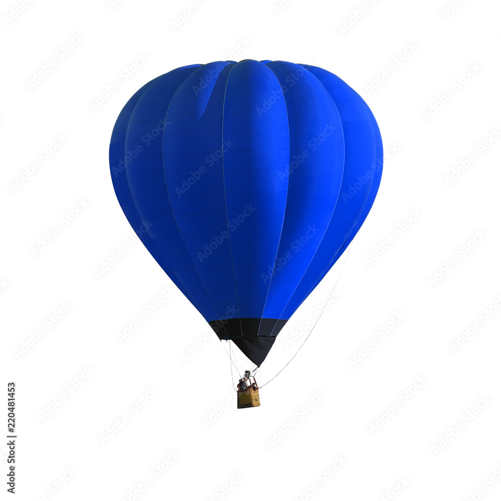 Fototapeta premium Blue Hot air balloon isolated