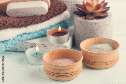 Moroccan clay powder and candles