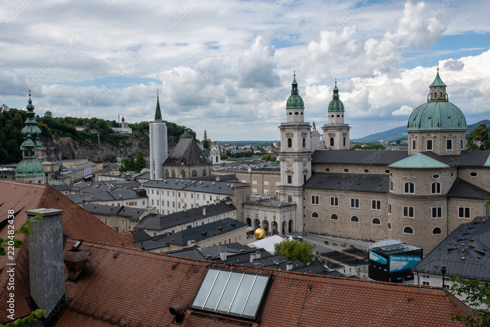 view of the roofs of Salzburg