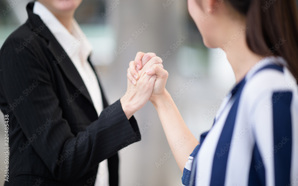 Female Team work and together concept Female Team work and together concept
