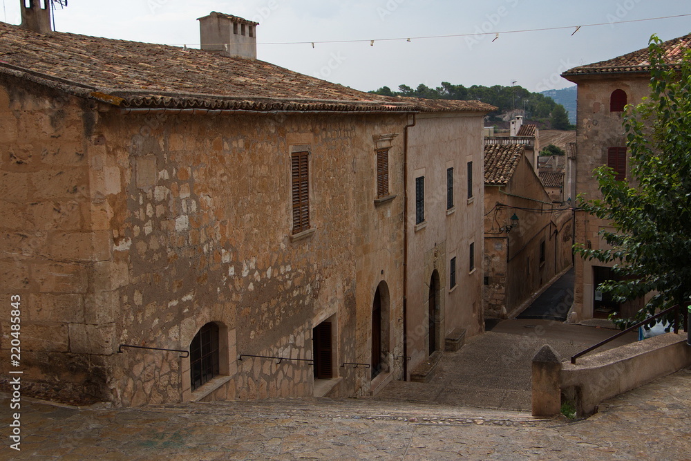 Street in old town of Sineu on Mallorca Street in old town of Sineu on Mallorca