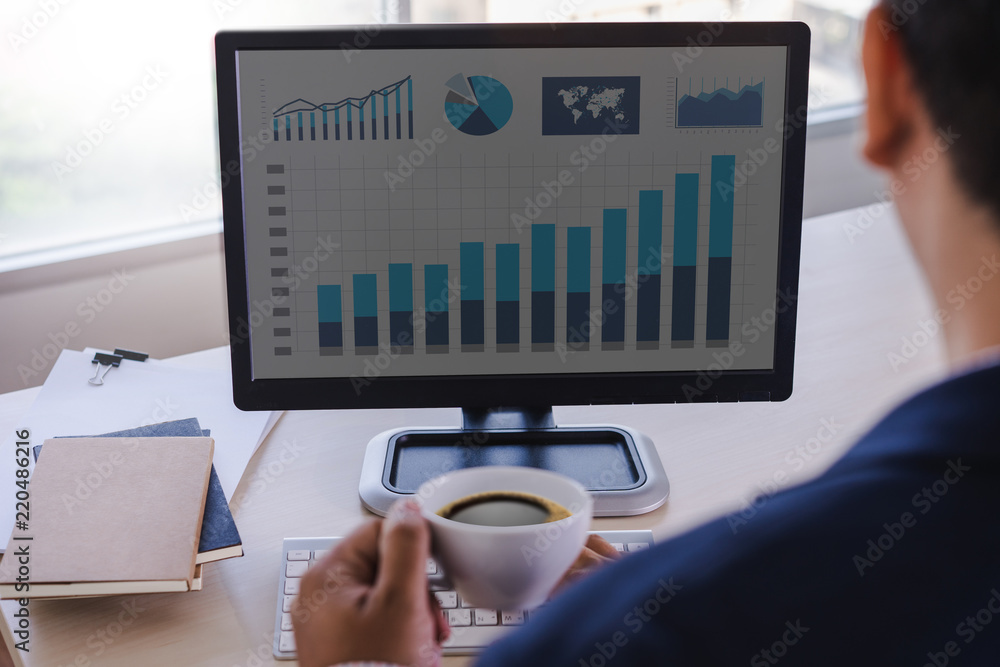 Business working   graph financial  Data Analytics Statistics Information Technology