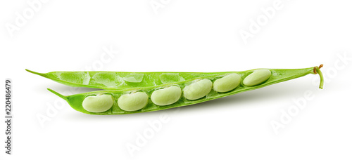 Green beans isolated on white background, clipping path, full depth of field