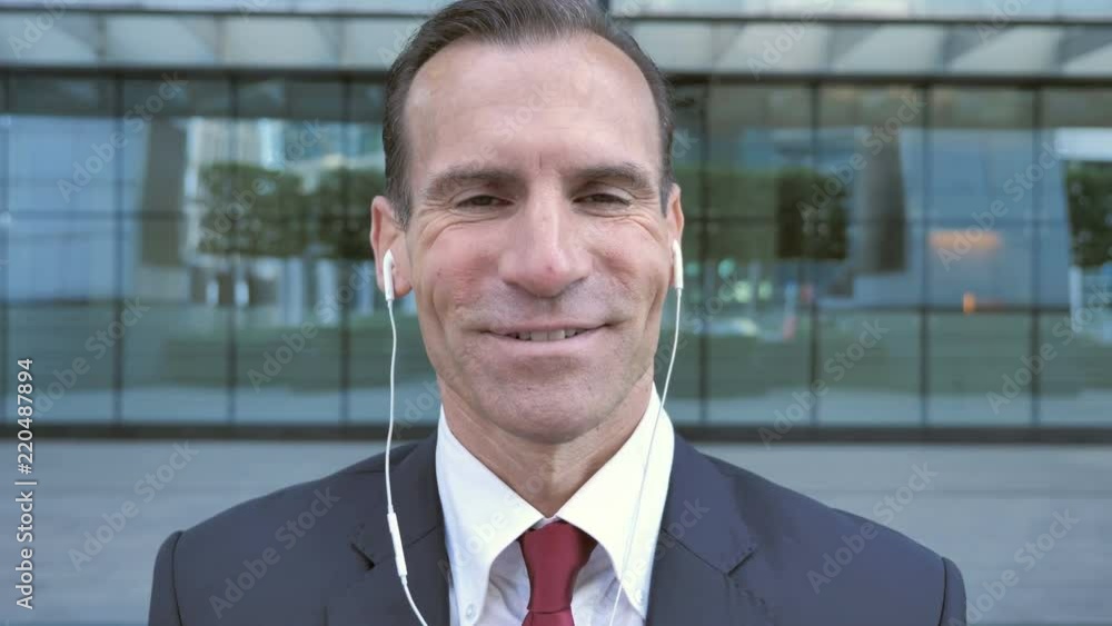 Online Video Chat by Businessman, Camera View Online Video Chat by Businessman, Camera View