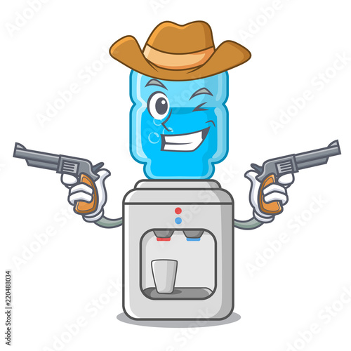 Cowboy cartoon water cooler for office and home