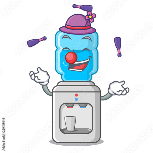 Juggling modern water cooler isolated on mascot
