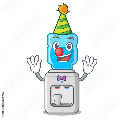 Clown modern water cooler isolated on mascot