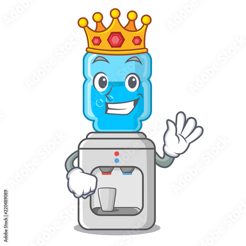 King modern water cooler isolated on mascot
