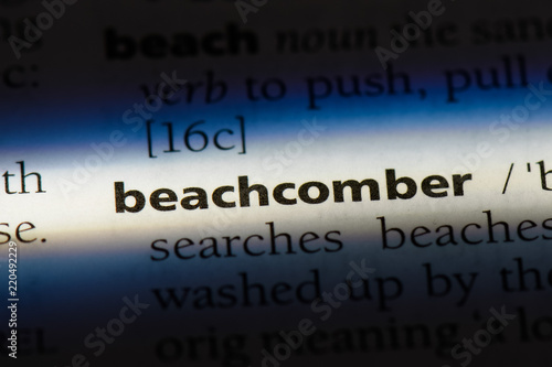 beachcomber word in a dictionary. beachcomber concept.