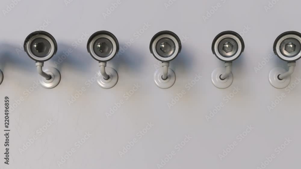 Surveillance or CCTV cameras tracking the viewer. Seamless loop Surveillance or CCTV cameras tracking the viewer. Seamless loop