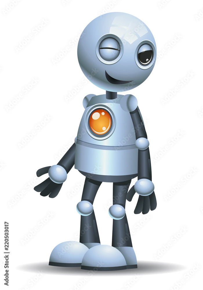 little robot emotion in mocking face little robot emotion in mocking face