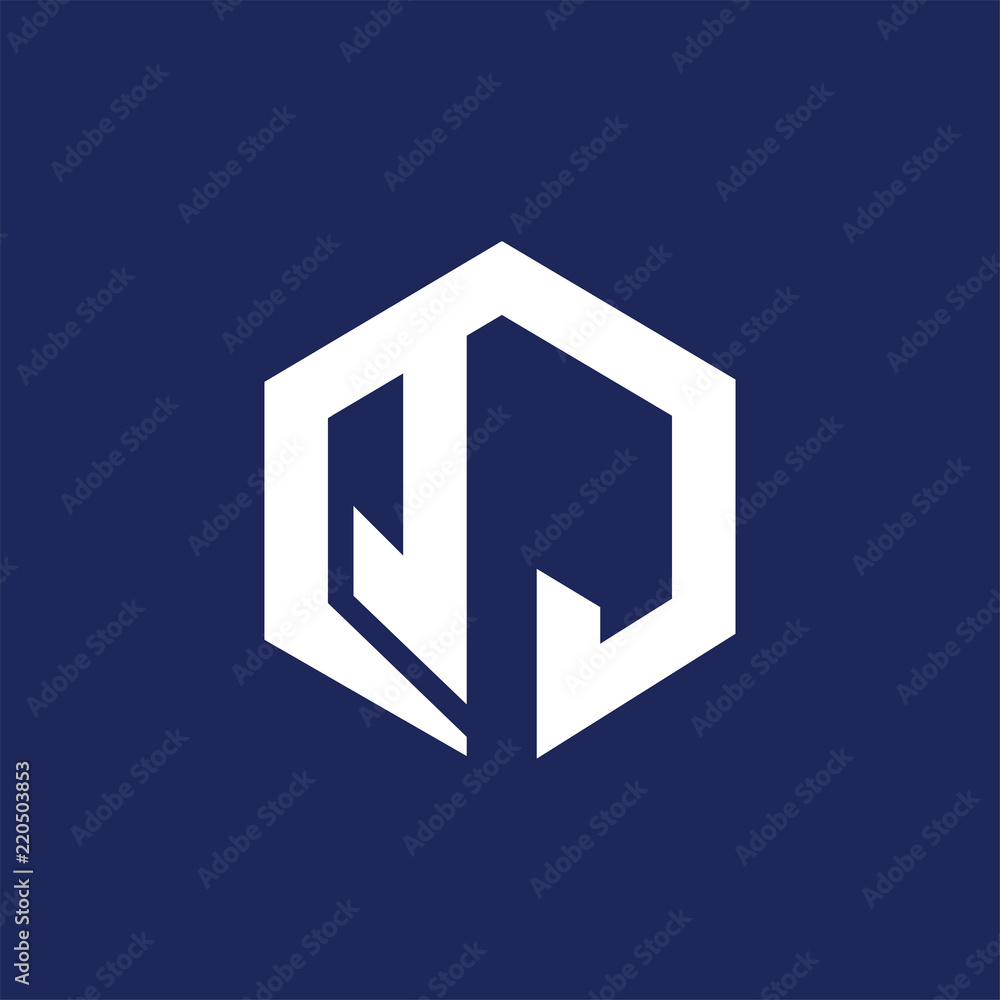Q J Initial letter hexagonal logo vector Q J Initial letter hexagonal logo vector