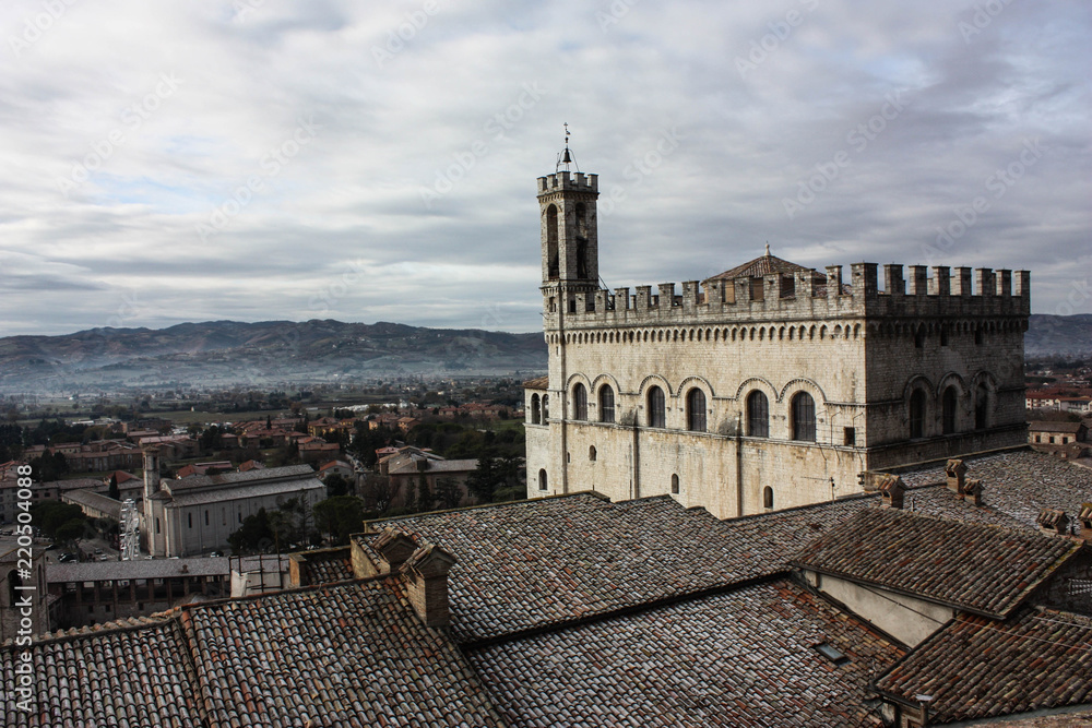 Vista di un castello di un borgo medioevale italiano