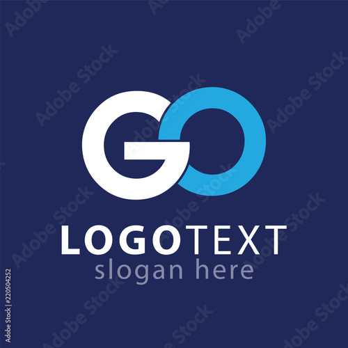 GO Initial letter logo vector