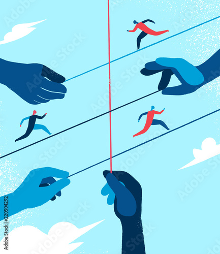 People are running on the ropes