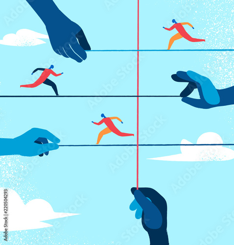 People are running on the ropes