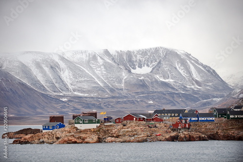 Greenland. Settlement of Inuit on the east coast of the island. photo