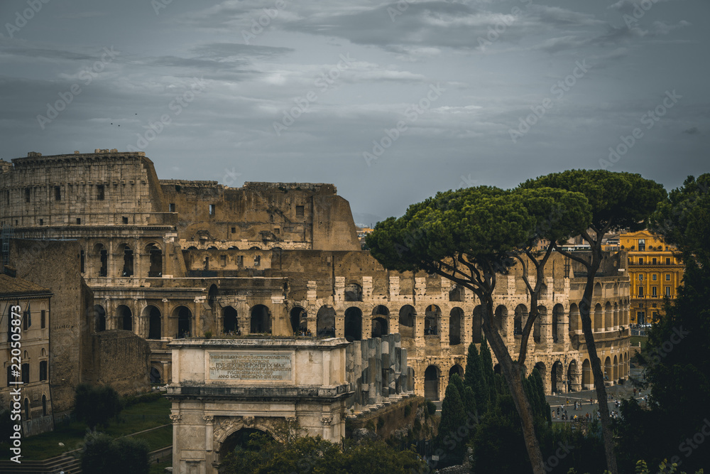 Obraz premium Ancient Rome in Italy, Colloseum and Roman forum