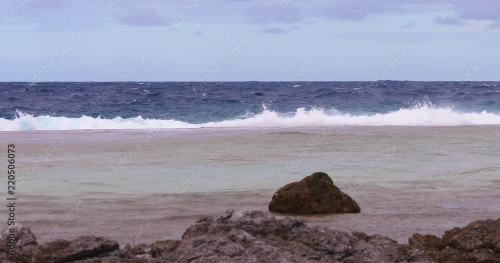beach with wave in french polynesia beach with wave in french polynesia