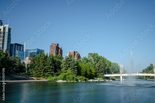 Long exposure of the fountain in Bow River