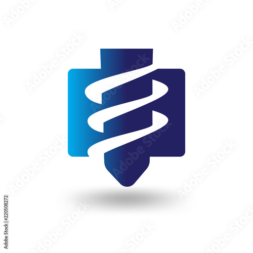 industrial drills abstract logo icon vector