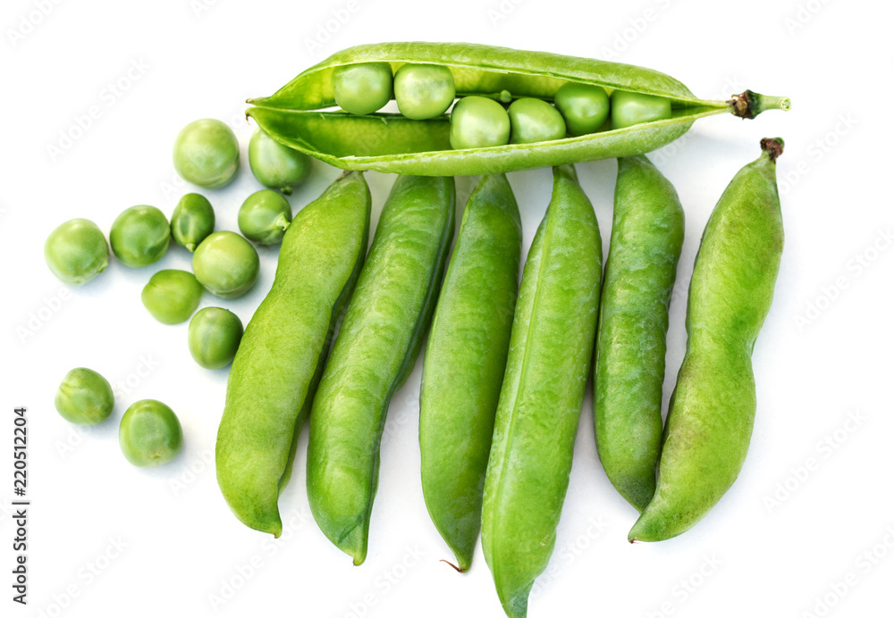 Pod with fresh green peas. Pod with fresh green peas.
