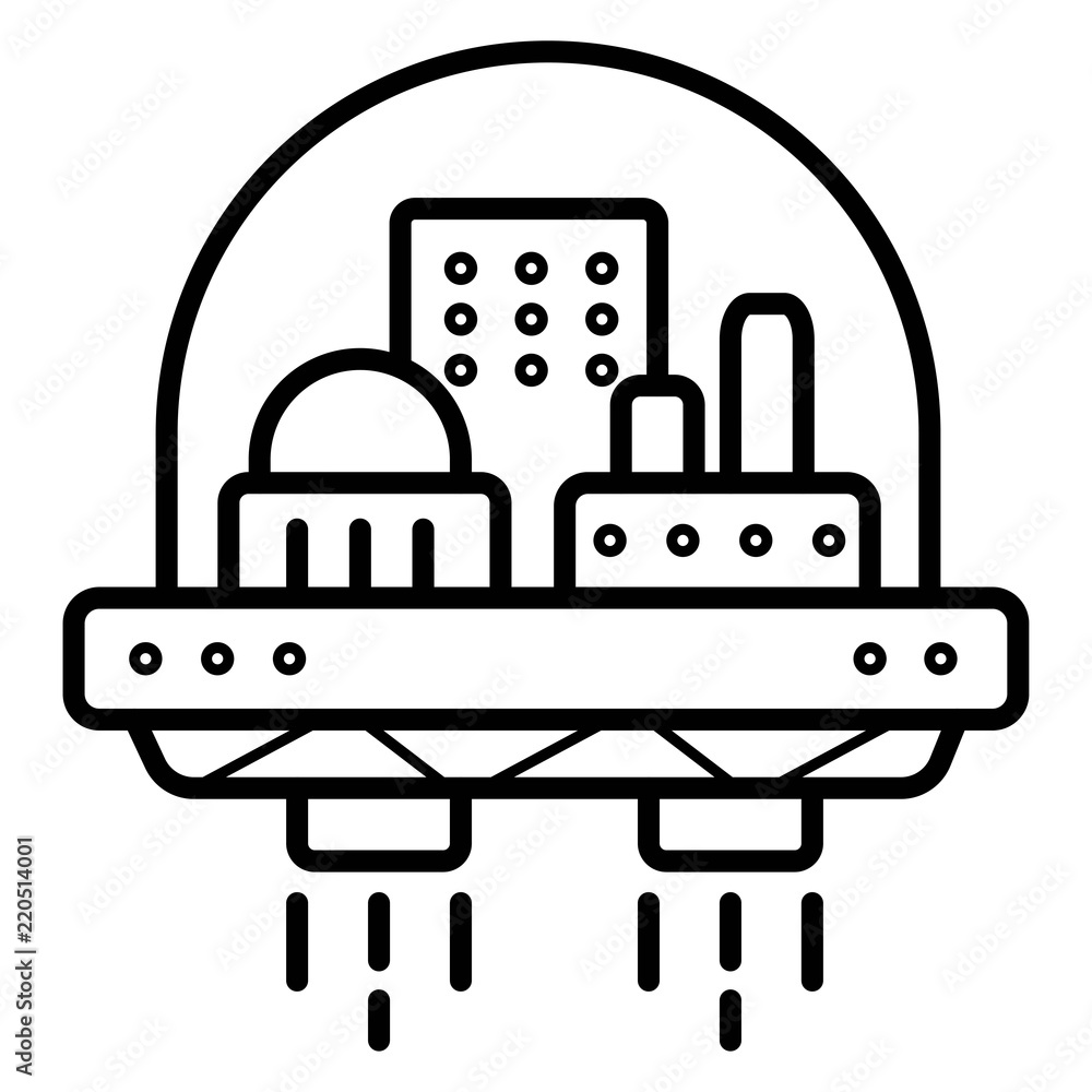 Obraz premium Business center icon, city vector